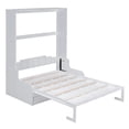 thumbnail image 5 of Queen Size Murphy Bed Frame with Cushion Under The Chair,  Upholstered Cabinet Bed, Wood Frame Wall Bed, Horizontal Murphy Bed for Guest Bedroom Apartments Studio Use, 5 of 8