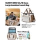 thumbnail image 3 of SUNNY BIRD - Bolsa de almuerzo grande con aislamiento de 12 litros, hielera lonchera a prueba de fugas y plegable, para mujeres, adultos y hombres, se adapta a 18 latas (blanco marfil 01), 3 of 5