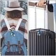 thumbnail image 5 of Square 2Pack PU Leather Animal Blue Pattern Cruise Luggage Tag with Privacy Cover and Name ID Tag for Travel Handbags Backpacks Luggage Tags, 5 of 6