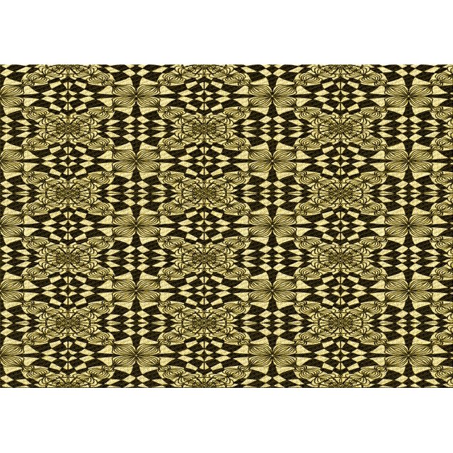 Ahgly Company Tapis d'Intérieur Lavables à la Machine, Rectangle Transitionnel Métallique Doré, 7' x 9'