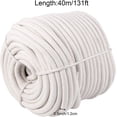 131 Feet 1/2 Inch White Braided Cotton Rope, Natural Durable Cotton ...