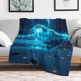 thumbnail image 5 of NIANHE beach wave planet blanket, comfortable and soft, warm casual blanket, printed design, winter sofa dormitory home decoration, must-have travel product. Size is 50x60 inches., 5 of 9