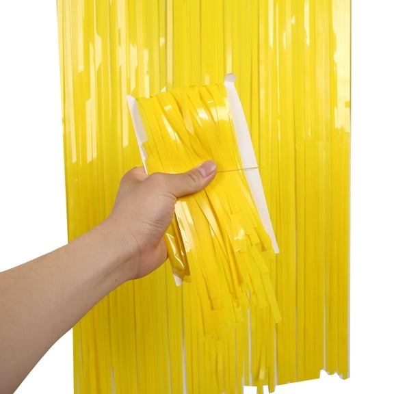 WHAMVOX Yellow Tassel Table Skirt for Party Decoration Made of Material 72 x 30 Inches