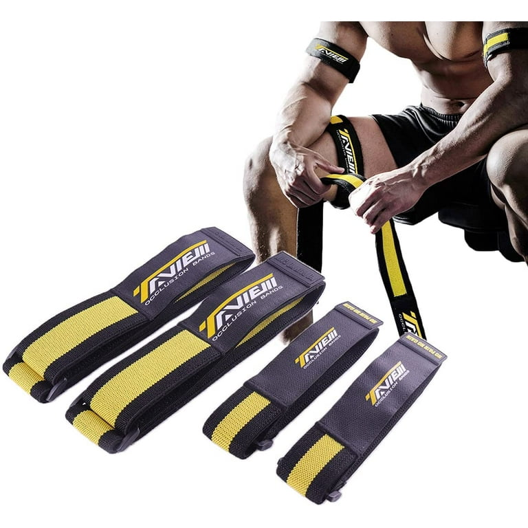 Occlusion Bands,4 Pack (2 Bicep Bands,2 Leg Bands), Comfortable Elastic  Bands for Blood Flow Restriction Training and Fast Muscle Growth Without