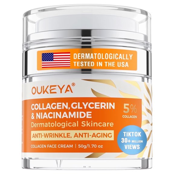 OUKEYA Collagen Revitalift Triple Power Face , Neck& Décolleté Moisturizer day cream, 1.7 oz
