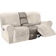 thumbnail image 1 of Fundas de terciopelo elásticas para sillón reclinable, 4 piezas, estilo sillón reclinable, fundas para sillón reclinable, fundas antideslizantes, ajustadas, gruesas, suaves, lavables, GreyIvoryRecliner Loveseat, 1 of 5
