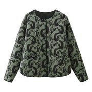 EGNMCR Womens Long Puffer Coat, Long Sleeve Padded Winter Down Coats, Hooded Parka Jacket Women's Casual Jacket Cardigan Fashionable Printed Loose Top Jacket Long Sleeved Jacket Women Coat