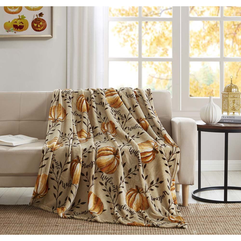 MHF Home Fall Pumpkin 50 x 60 inches Throw Blanket