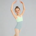 thumbnail image 3 of Girls Ballet Leotard Nylon Spandex Sleeveless Tank Gymnastics Dancewear Green Ages 3-15,Size 14-15 T, 3 of 6