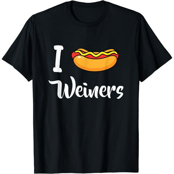 I Love Weiners Hotdogs Frankfurter Wiener Frank Sausage Bun T-Shirt
