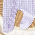 thumbnail image 5 of JUMEYU Toddler Girls Rompers Baby Girl Winter Clothes Newborn Coming Home Romper Ruffle Sweater Romper Cute Knitted Jumpsuit 0 3 6 9 12 18 Months (Purple,3-6 Months), 5 of 5