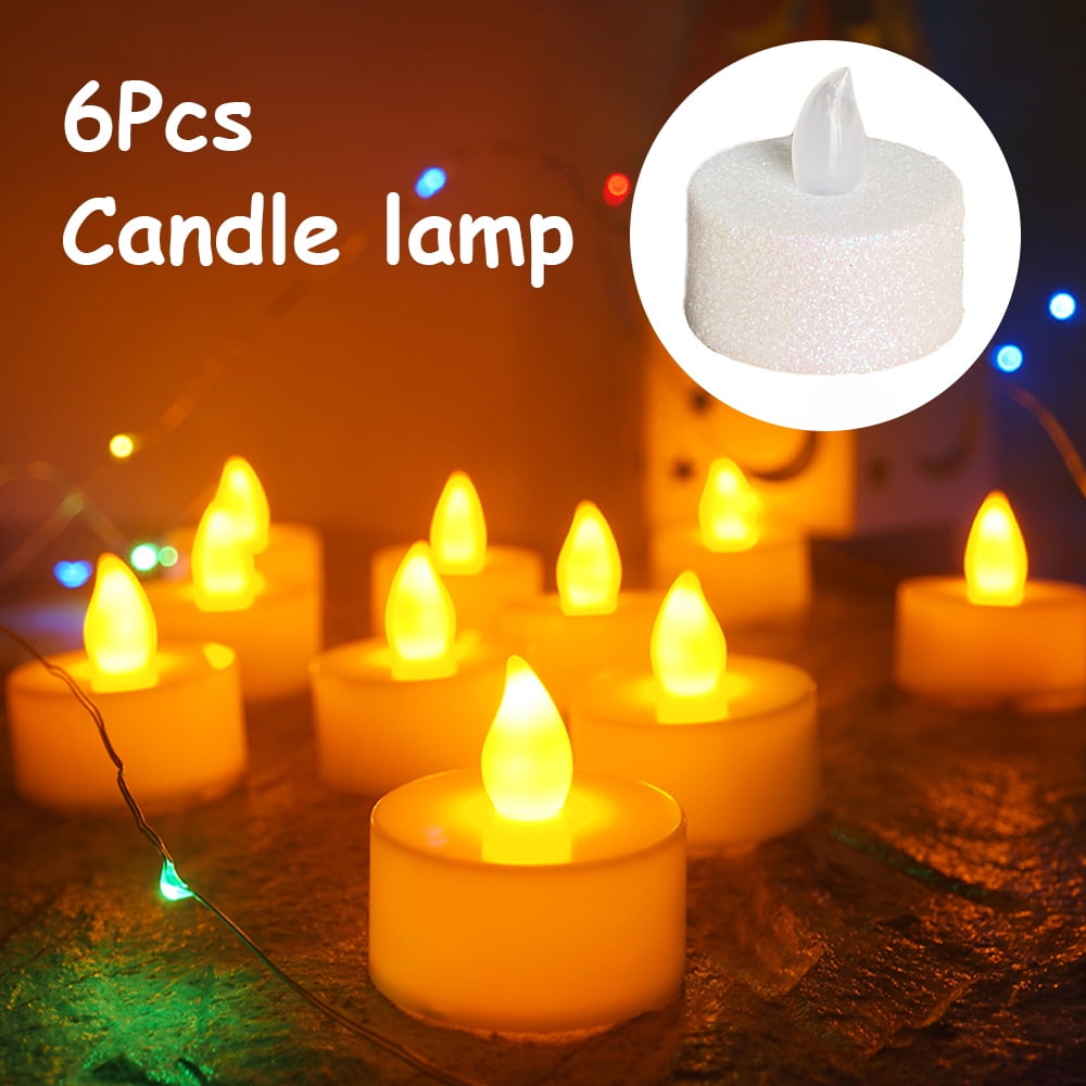 6PCS Flameless Votive Candles Battery Operated Flickering LED Tea Light 
