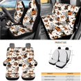 thumbnail image 7 of Qpednta 15Pcs Pumpkin Ghost Auto Interior Seat Covers Full Set, Steering Wheel Cover, Seatbelt Pads, Garbage Bin, Cup Coasters, Storage Pouch, Easy to Install, Universal Fits Suvs Trucks, 7 of 7