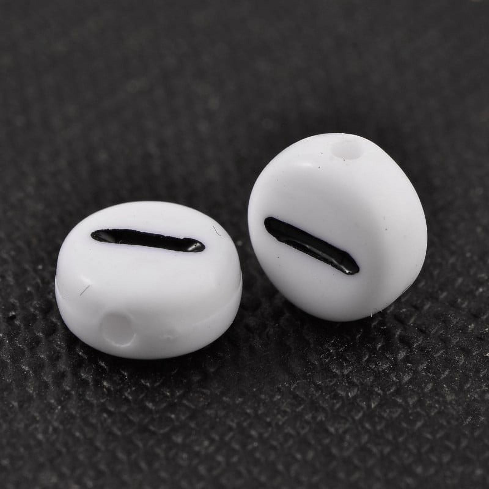 Acrylic Beads with Horizontal Hole Letter Flat Round Letter I 7x4mm Hole: 1.2-1.8mm 3500pcs/500g
