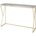 thumbnail image 1 of Lana 46" Geometric Side Faux Marble Table in Gray Faux Vein Cut Marble/Gold, 1 of 6