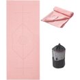 thumbnail image 1 of Toalla Tapete de Yoga YR con Líneas de Alineación, 72''x24'' Toallas de Yoga Calientes Antideslizantes para Sudar, Rosa, 1 of 7
