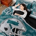 thumbnail image 4 of jejeloiu Green Football City 7-Piece Twin Bedding Sets,Rugby Ball Games Bedding Comforter Set For Boys Teens Reversible, 4 of 8