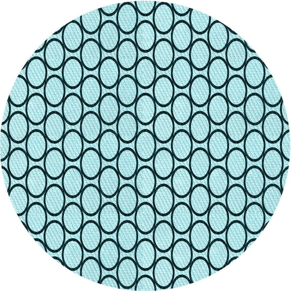 Ahgly Company Indoor Round Patterned Aquamarine Stone Green Area Rugs, 4' Round