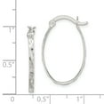 thumbnail image 2 of 925 Sterling Silver Polished & Textured Oval Hoop Earrings, 2 of 6