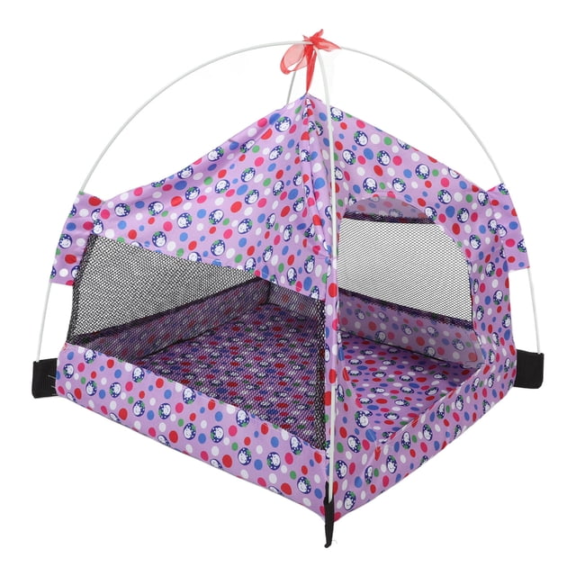 CRAFTHROU Tente pour Animaux 1Pcs Maille Violette pour Chiot Chat avec Ventilation Forme Carrée