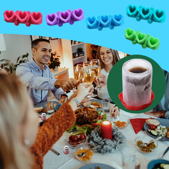 Xihbxyly Bandeja de Hielo En Forma de Corazón, Molde de Silicona para Cócteles y Postres, Multiusos para Macetas, Apto para Uso Alimentario, Fácil de Desmoldar, Accesorio para Bar En Casa, 21,8 X 9 X
