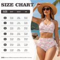 thumbnail image 7 of SEANATIVE Bikini Set for Women 2 Piece Push Up Swim Suit Sets Trendy Criss Cross Bathing Suit Drawstring High Waist Bikini Bottom Summer Swimwear, XS, Daisy Pink, 7 of 7