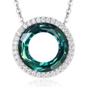 CDE Women Necklace Ferris Wheel Circle Necklaces for Women 925 Sterling Silver Crystal Women Jewelry Anniversary Gift Best Gift Fine Packing Gift Box
