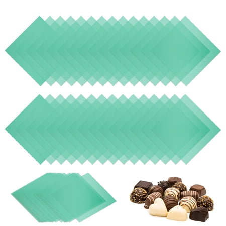 300 Pcs Candy Wrappers for Caramels 4 x 4 Inch Candy Wrapping Papers Square Chocolate Wrap Roll for Homemade Green