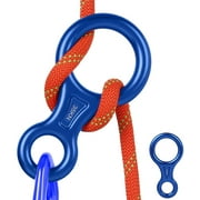 35KN Figure 8 Descender, Rescue Figure 8 Rappelling Gear Belay Device Aviation Aluminum Rigging Plate for Climbing Belaying and Rappelling, Blue