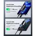 thumbnail image 2 of Encendedor de cigarrillos USB, cargador de coche de carga rápida USB C PD 30W, USB A QC3.0 Cargador de encendedor de cigarrillos USB totalmente metálico para iPhone 13 12 11 Pro XR X SE Max Mini Samsung Galaxy S21 S20 Huawei LG iPad. Excelente Rendimiento, 2 of 5