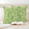 thumbnail image 3 of Vintage Green Outdoor Waterproof Pillow Covers, Retro Botanical Abstract Art Decorative Square Throw Pillowcase Sofa Cushion Sham for Patio/Couch/Chair, 20"x20" 2 Pack, 3 of 8