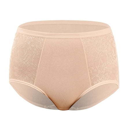 GHSOHS Womens Underwear Thongs Cotton Ladies Underwear Panties Women s Breathable Lace Elastic Panties Mid Waist Sports Sports Briefs Cotton Crotch Seamless Underwear Beige Panty G String Thongs L