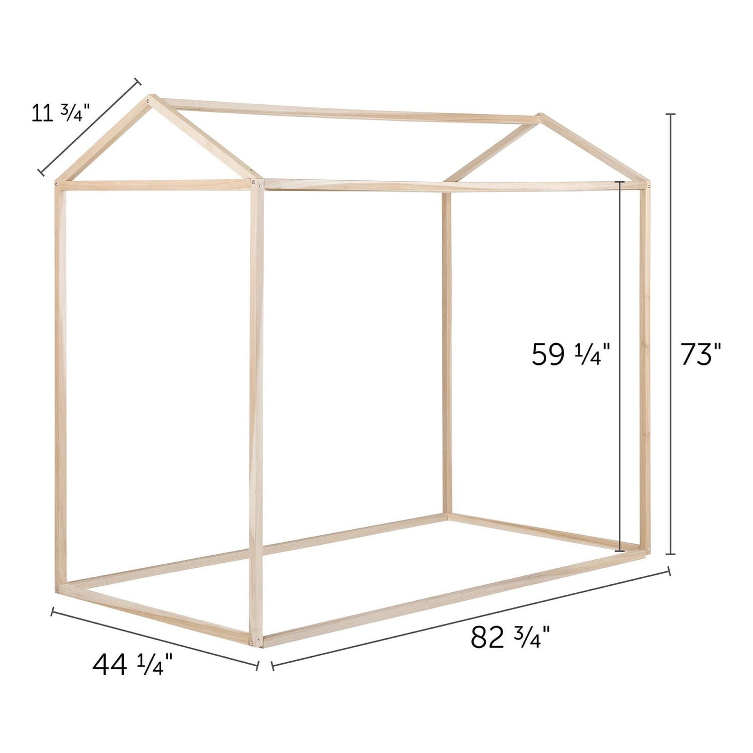 South Shore Sweedi Twin Wooden House Bed Frame, in Natural Wood