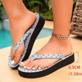 thumbnail image 5 of Xdegoge Flip Flops for Women Open Toe Flatform Thong Sandals Retro Polka Dot Print Thick Sole Slip On Casual Beach Vacation Daily Shoes, 5 of 9