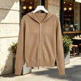 thumbnail image 6 of Zormilly Zip Up Hoodie Women Long Sleeve Knit Sweaters Hoodies Fashion Casual Soft Winter Warm Jacket, S-2XL, 6 of 6