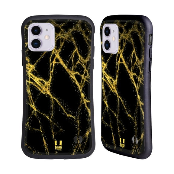 Head Case Designs Glittery Marble Prints Gold Hybrid Case Compatible with Apple iPhone 11