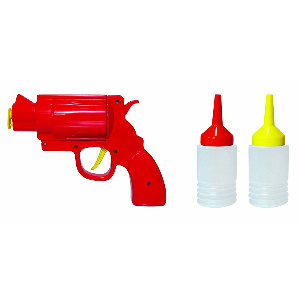 Mustard Condiment Dispenser Bottle Red Condiment Gun, Plastic