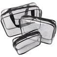 thumbnail image 4 of Bolsas de regalo 3 en 1 Bolsa de viaje de PVC transparente Bolsas de cosméticos multifunción impermeables Bolsas de maquillaje para viajes 3 piezas (negro) oso de fresa Electrónica, 4 of 5