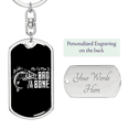 thumbnail image 2 of Bad To The Bone Swivel Keychain Dog Tag Stainless Steel or 18k Gold, 2 of 10