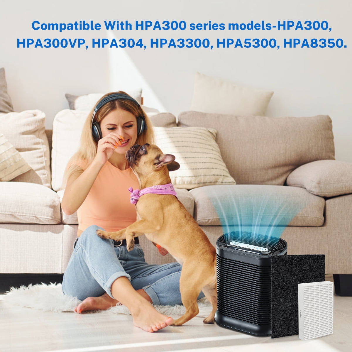 Brightify 3 HEPA Air Filters R with 6 Carbon Pre-Filters A for Honeywell HPA300, Air Purifier Filter Replacements Compatible with Honeywell HPA300VP, HPA304, HPA5300, HPA 835 Series Air Purify