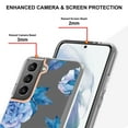 thumbnail image 3 of SaniMore for Samsung Galaxy S23 FE Case, Flexible TPU Magnetic Cover Support Wireless Charging Slim Flower Grass Pattern Shockproof Protective Shell for Ladies Women Girls, Blue Flowers, 3 of 8