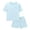 Light Blue, variant on REDARER Toddler Kids Baby Boys Girls 2 Piece Tracksuit Summer Outfits Solid Short Sleeve T Shirt with Shorts Set,6-7 Years