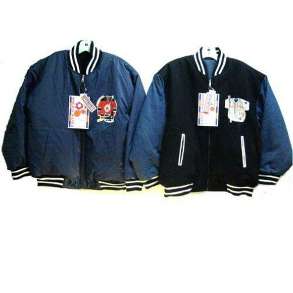 Mens Sizes M/L/XL/XXL Padded Embrodiery Varsity Zipper Reversible Jacket. * I Unit Pack *