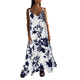 thumbnail image 1 of Vestido Maxi Bohemio de Verano con Tirantes Finos, Sin Mangas, Cuello en V, Floral, para Mujer, para Vacaciones, , Talla S, 1 of 10