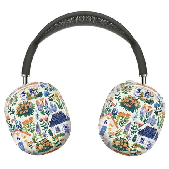 Protective Cover for AirPods Max Cottagecore Garden Houses=3 Headphones Aesthetic Print Snap On Cases