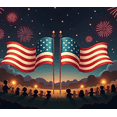 thumbnail image 4 of Patriotic Design Event Banner American Flag Holiday Banner Firework Display for Independence Day Celebration Outdoor Decoration Night Event, 4 of 7