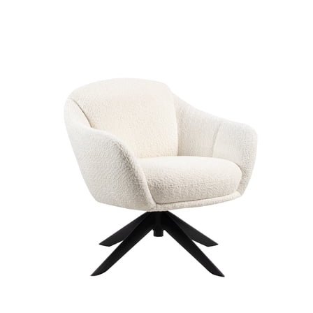 New Classic Furniture Fleming Fabric Swivel Lounge Chair in Ivory (Set of 2)