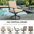 thumbnail image 2 of 4 Pieces Patio Swivel Chair, All-Weather Swivel Rocker Chair with Armrests & Cushion, Heavy Duty Outdoor Dining Chairs, Wrought Iron Outdoor Chairs for Garden, Balcony, Deck (4 Pieces), 2 of 8
