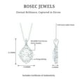 thumbnail image 4 of Rosec Jewels Vintage Inspired Cubic Zirconia Pendant Necklace with Halo for Women, 10K White Gold, 4 of 8