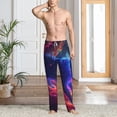 thumbnail image 6 of Lsque Cosmic Cat Psychedelic Journey Print Men's Pajama Pants, Lounge Pant - Comfortable Home Wear,Elastic Waistband, Stylish Design-Large, 6 of 9